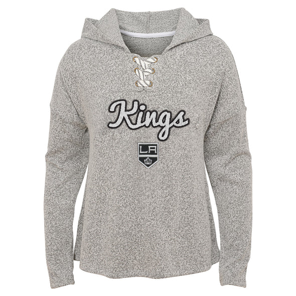 Outerstuff Los Angeles Kings NHL Girl's Youth (7-16) Zenith Pullover Long Sleeve Hoodie, Grey