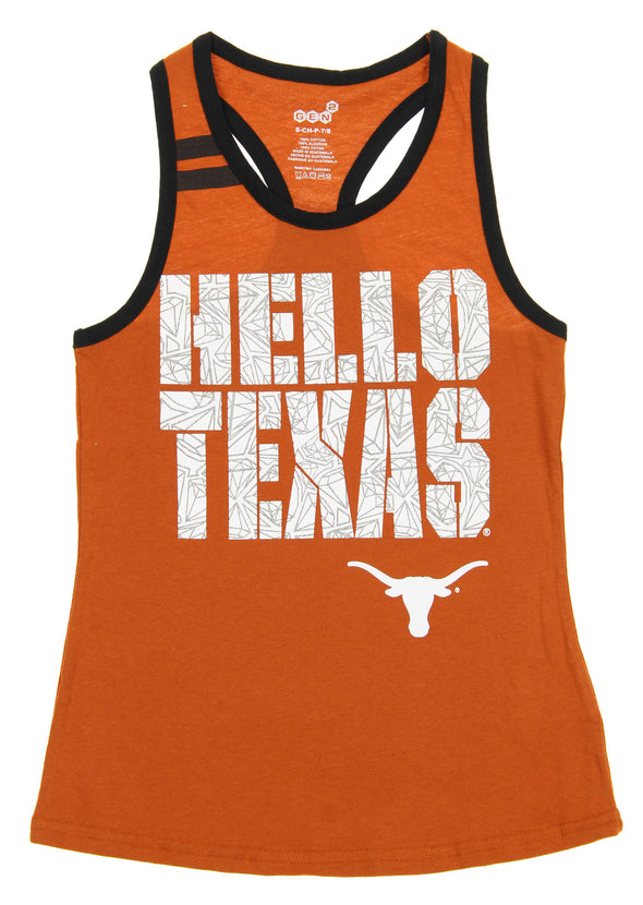 OuterStuff NCAA Texas Longhorns Youth Girls Princess Cut Tank, Orange