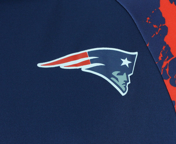 Zubaz NFL Men's New England Patriots  Full Zip Hoodie with Lava Sleeves