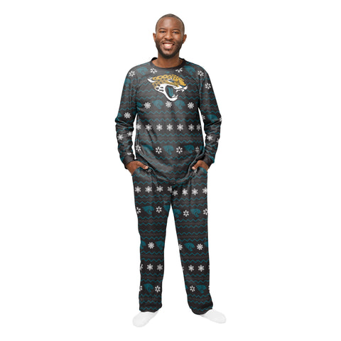 FOCO Men's NFL Jacksonville Jaguars Primary Team Logo Ugly Pajama Set