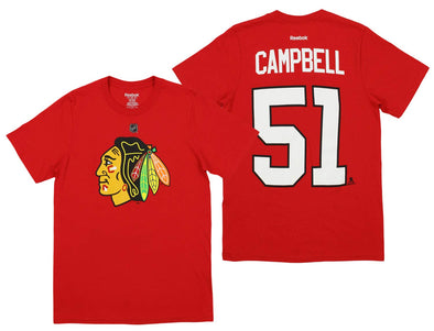 Reebok NHL Men's Chicago Blackhawks Brian Campbell #51 Player Tee, Red