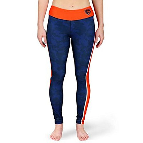 Forever Collectibles NFL Women's Chicago Bears Team Stripe Leggings, Navy