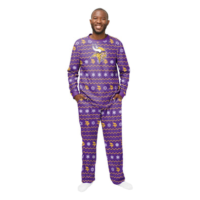 FOCO Men's NFL Minnesota Vikings Primary Team Logo Ugly Pajama Set