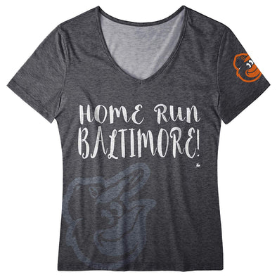 FOCO MLB Women's Baltimore Orioles Home Run V-Neck Tee