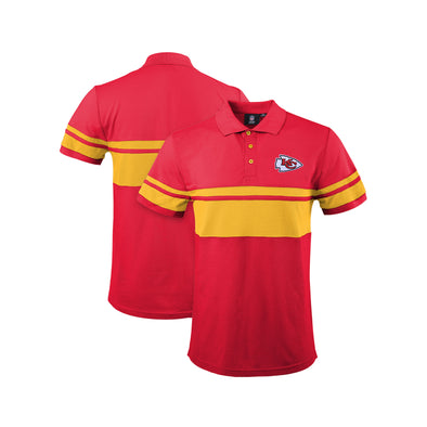 FOCO Men's NFL Kansa City Chiefs Stripe Polo Shirt