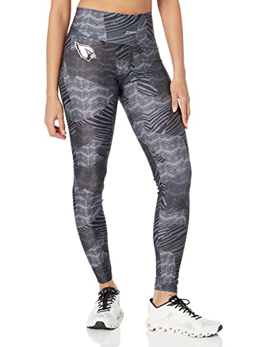 Zubaz Women's Arizona Cardinals Tonal Black Patchwork Zebra Legging