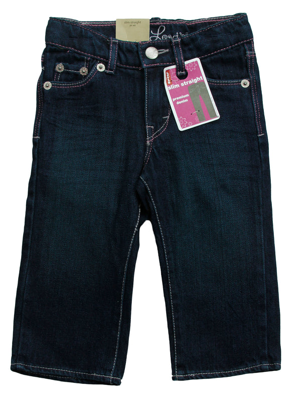 Levi's 111265 Infant Girls Slim Straight Denim Jeans - Dark Blue