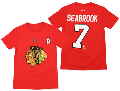 Reebok NHL Big Boys Youth Chicago Blackhawks Brent Seabrook #7  Short Sleeve Tee, Red