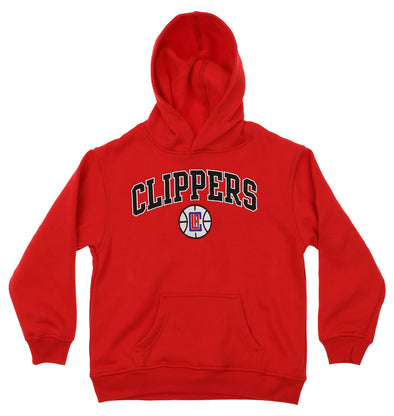 OuterStuff NBA Youth Los Angeles Clippers Fleece Pullover Hoodie, Red