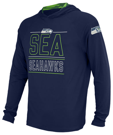 Zubaz NFL Men's Seattle Seahawks Team Color Active Hoodie With Camo Accents