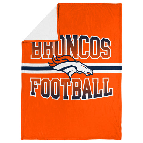 FOCO NFL Denver Broncos Stripe Micro Raschel Plush Throw Blanket, 45 x 60