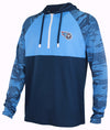 Zubaz NFL Men's Tennessee Titans Team Color Block 1/4 Zip Hoodie W/ Camo Lines