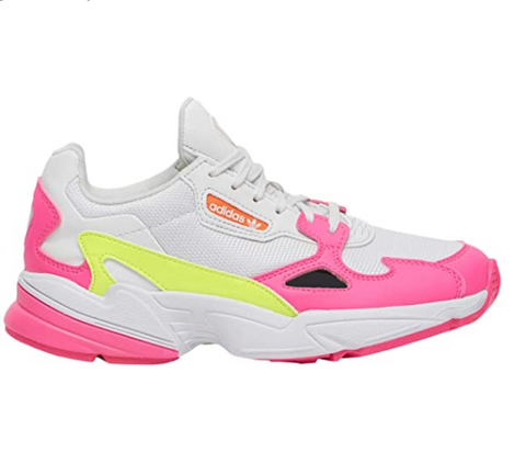 Adidas Women's Original Falcon Sneaker, Shock Pink/Solar Yellow/White
