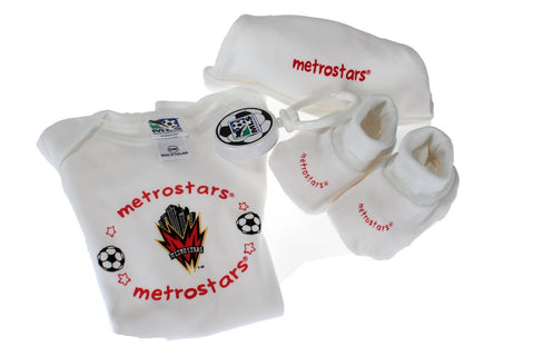 MLS Newborn Baby NY/NJ Metrostars Three Piece Boxed Gift Set