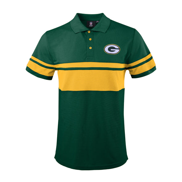 FOCO Men's NFL Green Bay Packers Stripe Polo Shirt