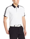 Adidas Golf Men's Climachill 3-Stripes Competition Polo Short Sleeve Shirt, White / Black