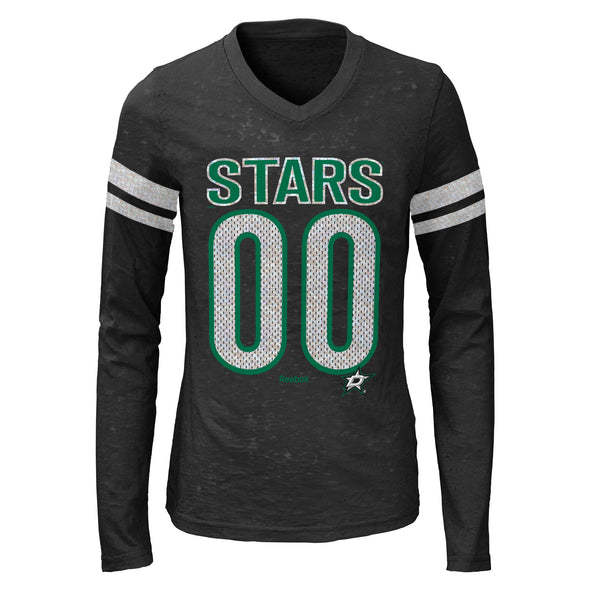 Outerstuff NHL Youth Girls (7-16) Dallas Stars Opal Burnout Long Sleeve T-Shirt