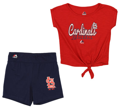 Outerstuff MLB Little Girls St. Louis Cardinals Tiny Trainer Shorts Set