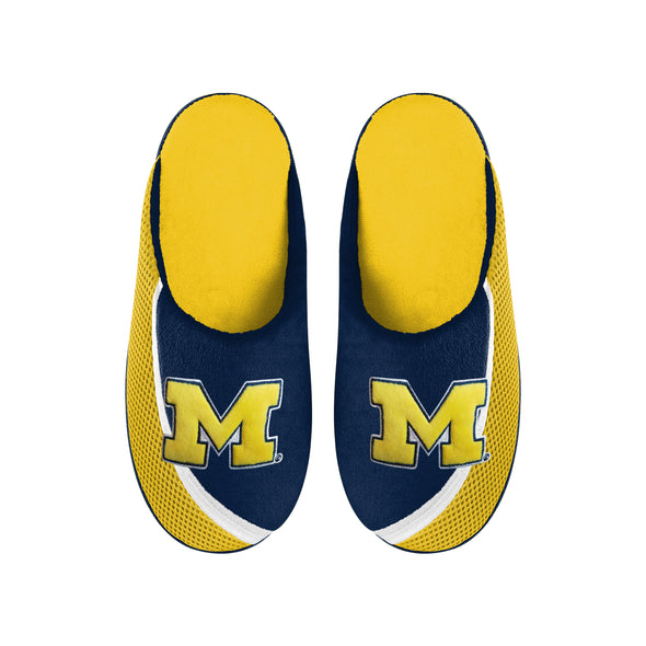 FOCO NCAA Men's Michigan Wolverines 2022 Big Logo Color Edge Slippers