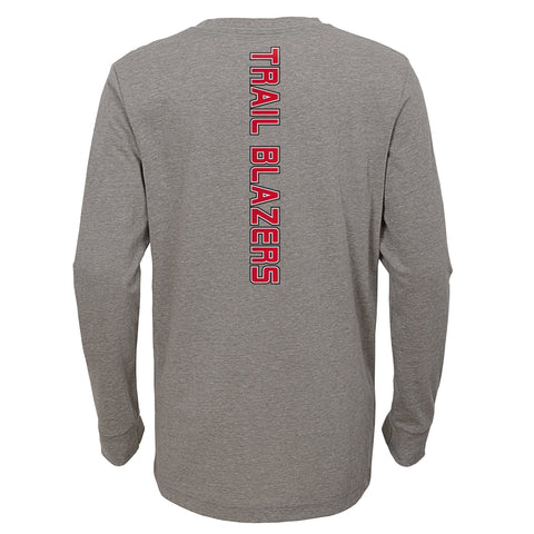 Outerstuff NBA Youth Boys Portland Trailblazers Heather Grey Long Sleeve Tee