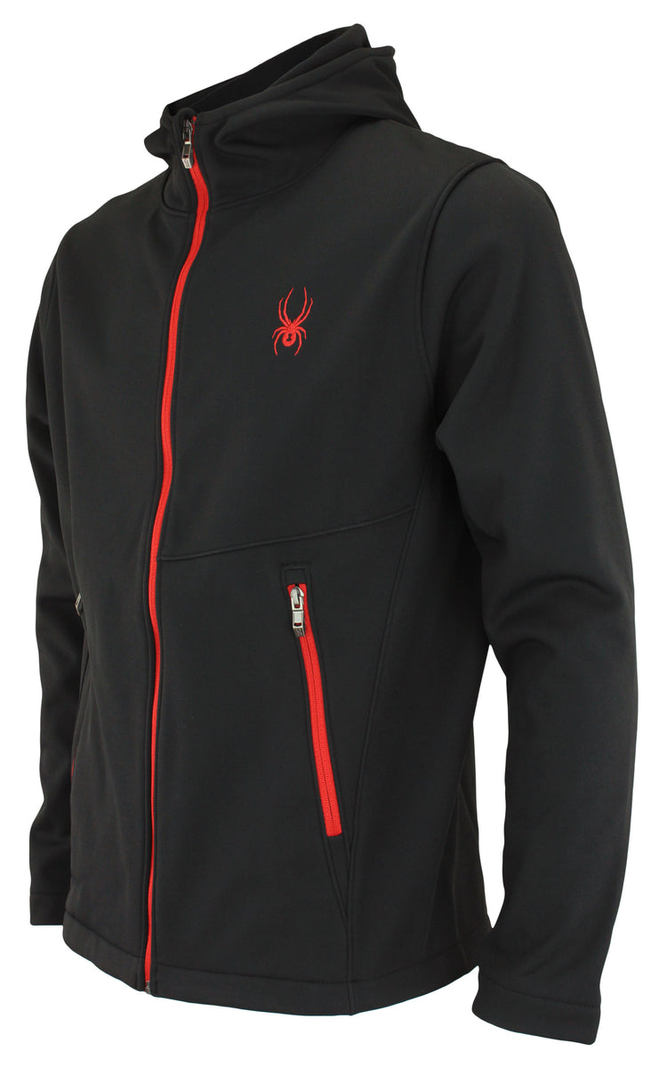 Spyder Logo Colorblock Hooded Jacket in Black for Men