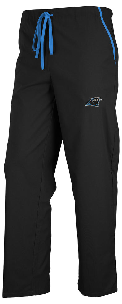 Fabrique Innovations NFL Unisex Carolina Panthers Team Logo Scrub Pants, Light Blue