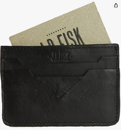 JD Fisk Men's Hand Tack Cardholder, Black