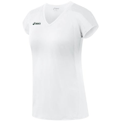 ASICS Women's Blocker Athletic Volleyball Jersey Top Short Sleeve Top, White