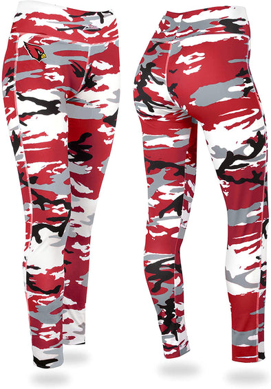 Zubaz Arizona Cardinals NFL Women's Camo Print Legging, Red