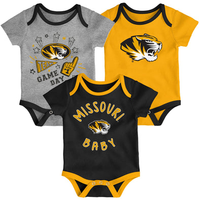 Outerstuff NCAA Infant Missouri Tigers Champs 3-Pack Creeper Set