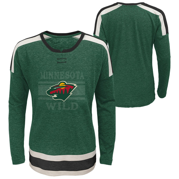 Outerstuff NHL Youth Girls (7-16) Minnesota Wild Celly Hyper Slub Tee Shirt