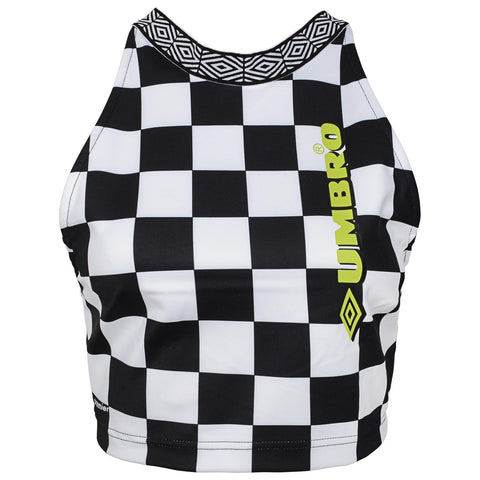 Umbro Womens Criss Cross Band Sports Bra, Black/White