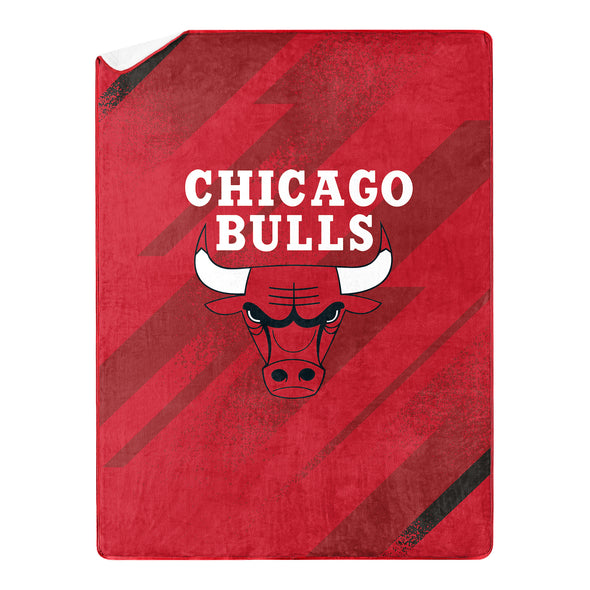 Northwest NBA Chicago Bulls Silk Touch Sherpa Throw Blanket, 60"X80"