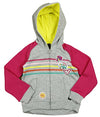 Paul Frank Toddler Girls Hang Loose Zip Up Sweatshirt Hoodie, Grey / Pink