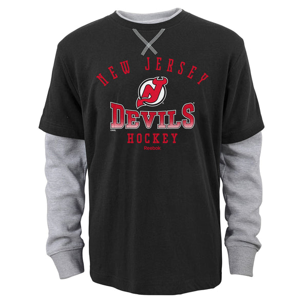 Reebok NHL Youth (8-20) New Jersey Devils Arched Fade Faux Layer T-Shirt