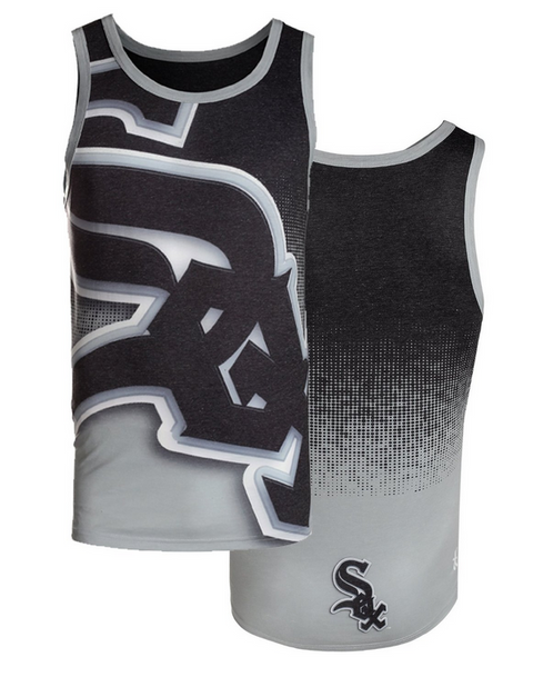 MLB Men's Chicago White Sox Big Logo Tank Top Shirt, Black/Gray