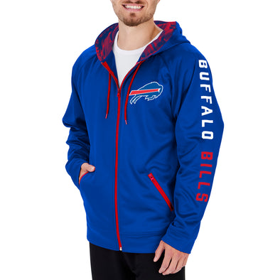 Zubaz Men's NFL Buffalo Bills Full Zip Camo Hoodie