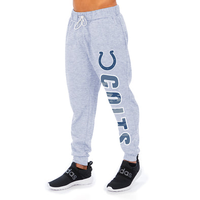 Zubaz Men's NFL Indianapolis Colts Heather Gray Jogger with Camo Lines Graphic