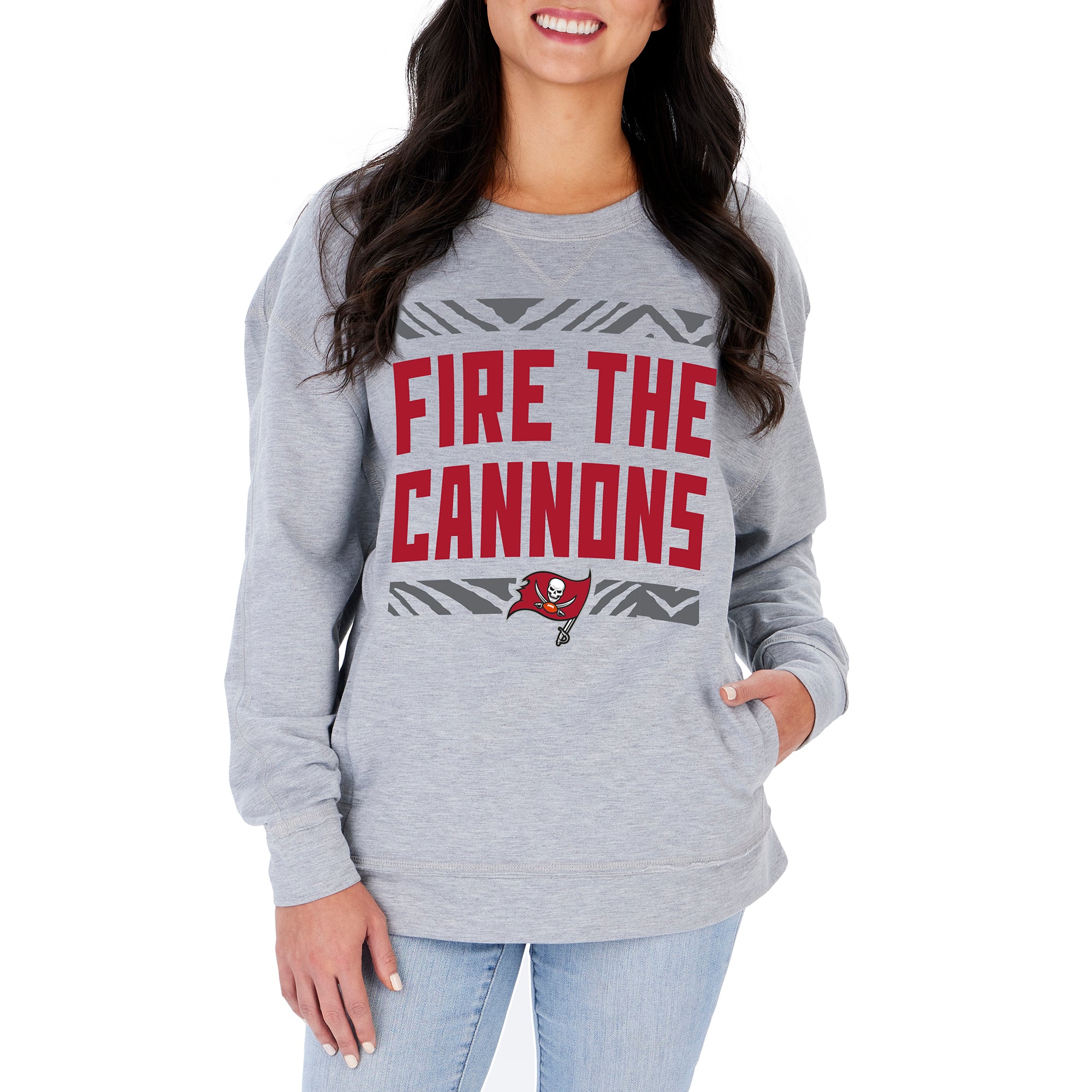 Women's Heathered Gray Tampa Bay Buccaneers Big Role Raglan Pullover  Sweatshirt