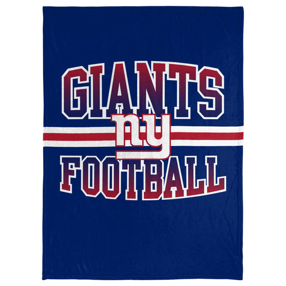 FOCO NFL New York Giants Stripe Micro Raschel Plush Throw Blanket, 45 x 60