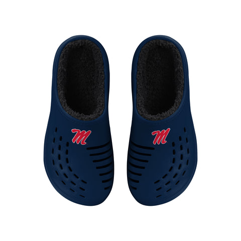 FOCO NCAA Men's Ole Miss Rebels Sherpa Lined Big Logo Clogs