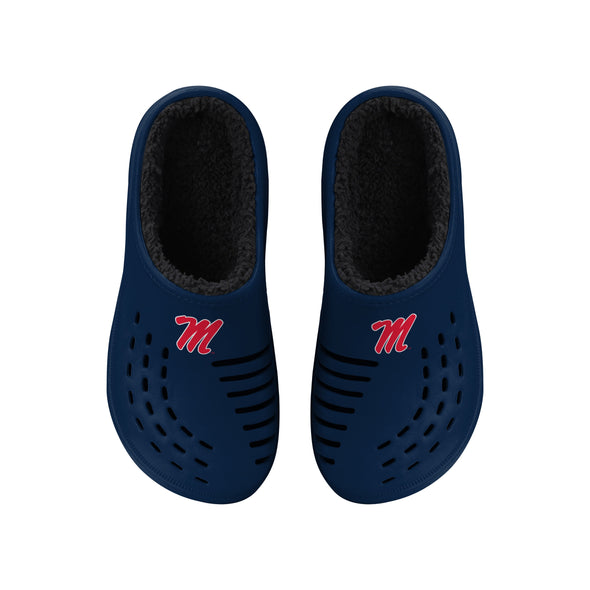 FOCO NCAA Men's Ole Miss Rebels Sherpa Lined Big Logo Clogs