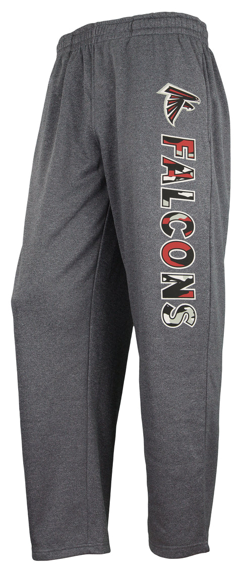 Zubaz NFL Men's Atlanta Falcons Poly Fleece Dark Heather Gray Sweatpants
