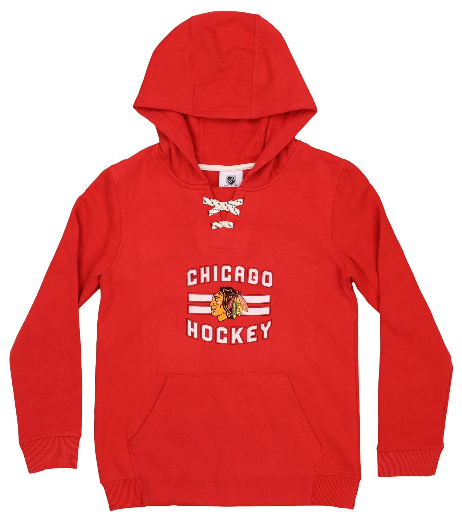 Chicago Blackhawks Logo Hockey HOODY SWEATSHIRT WITH LACE NHL