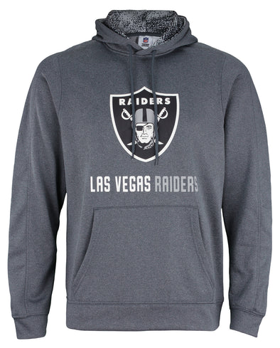 Zubaz NFL Men's Las Vegas Raiders Fleece Hoodie, Heather Grey