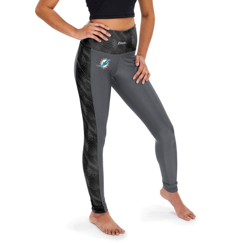 Zubaz NFL Women's Miami Dolphins Elevated Viper Accent Leggings