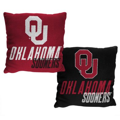 Northwest NCAA Oklahoma Sooners Reverb Double Sided Jacquard Accent Throw Pillow, 20X20