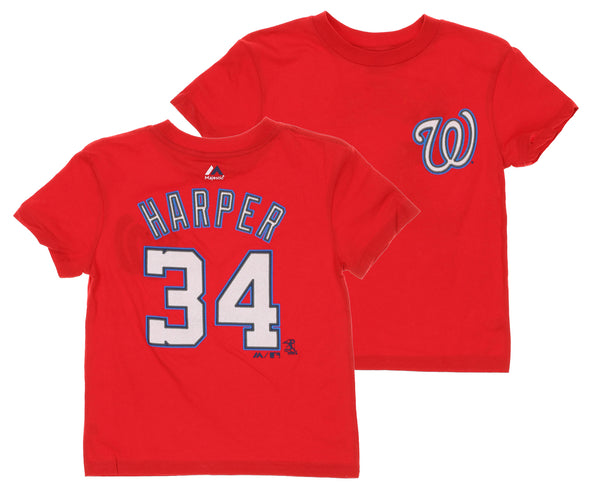 Outerstuff MLB Toddlers Washington Nationals Bryce Harper #34 Player Tee, Red