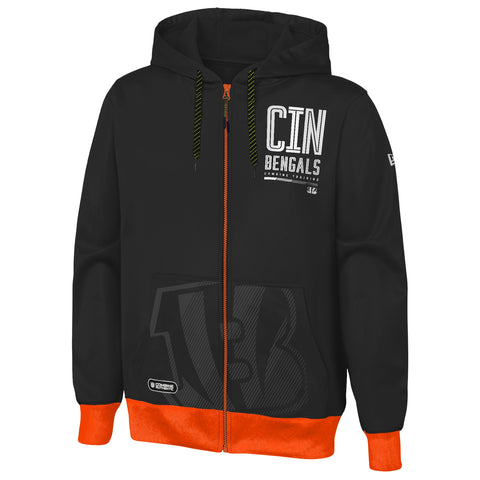 Outerstuff NFL Men's Cincinnati Bengals Drop Back Performance Fleece Hoodie