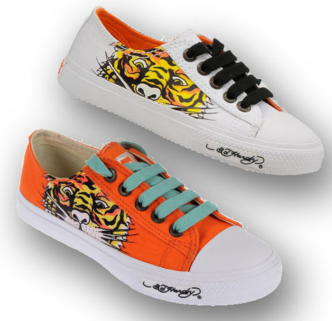 Ed Hardy LR DREW Kids Canvas Top Lace Up Sneaker Shoes, Color Options